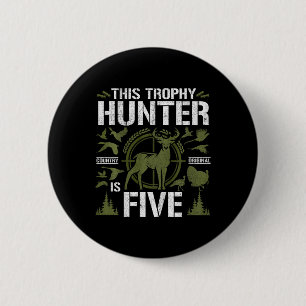Kinder 5 Jahre Jäger Geburtstagsparty Ente Hirsch  Button