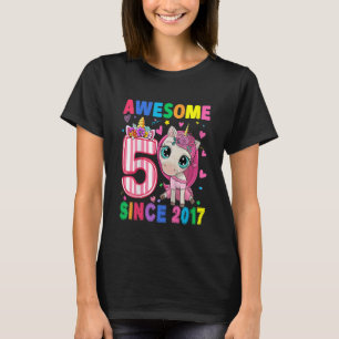 Kinder 5 Jahre Junge Teens Einhorn 5. Geburtstag T-Shirt