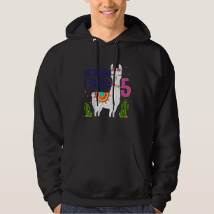 Kinder 5 Jahre Party Llama Familie 5 Jahre alt Hoodie