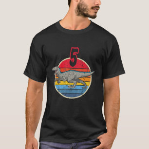Kinder 5Geburtstag I Velociraptor Mongoliensis I F T-Shirt
