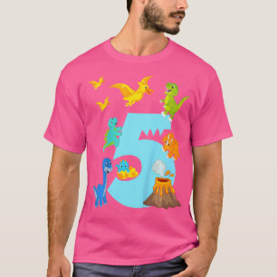 Kinder 5Geburtstagskleidung Dino Outfit - Fünf Jah T-Shirt
