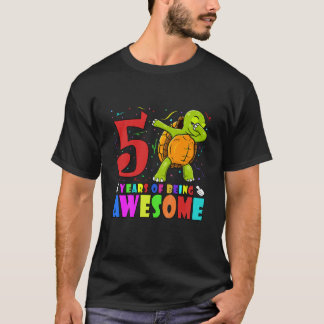 Kinder 5Geburtstagsparty Abschlagen Schildkröte - T-Shirt