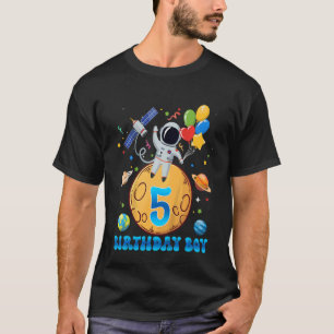 Kinder 5th Birthday Astronaut Boy Space Thema 5 Ja T-Shirt