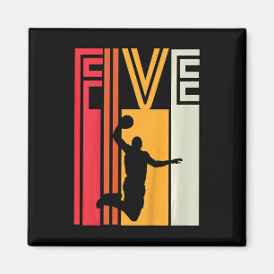 Kinder 5th Birthday Basketball Lover Geschenk 5 Ja Magnet