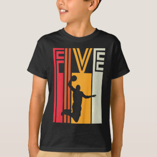 Kinder 5th Birthday Basketball Lover Geschenk 5 Ja T-Shirt