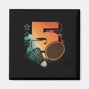 Kinder 5th Birthday Boy Badminton Player Badminton Magnet