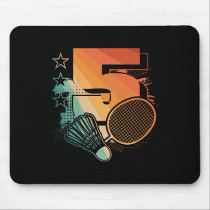 Kinder 5th Birthday Boy Badminton Player Badminton Mousepad