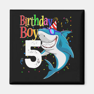 Kinder 5th Birthday Boy Shark Jaw - einige 5 Boys Magnet