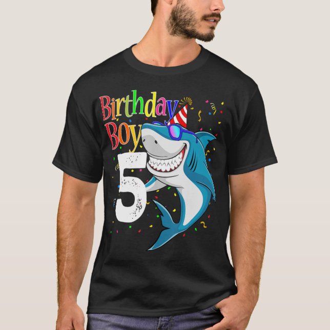 Kinder 5th Birthday Boy Shark Jaw - einige 5 Boys T-Shirt (Vorderseite)