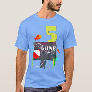 Kinder 5th Birthday Fisherman Gone Fishin Geschenk T-Shirt
