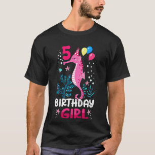 Kinder 5th Birthday Girl Seepferd Ocean Birthday F T-Shirt