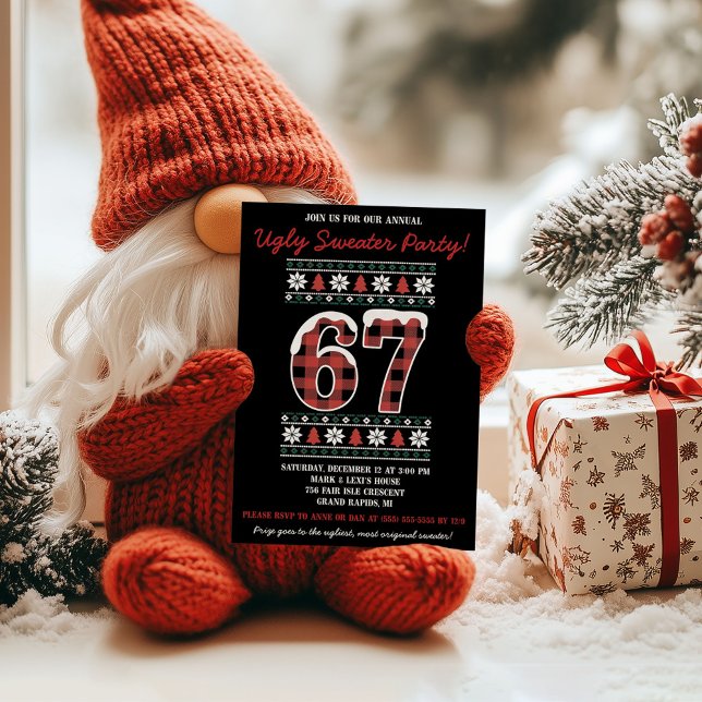 Kinder-67-hässliches-Weihnachts-Pullover-Party Einladung (Von Creator hochgeladen)