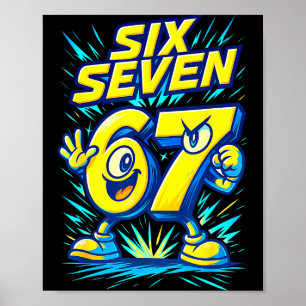 Kinder 67 Sechs Sieben Italienische Brainrot 6 7 L Poster