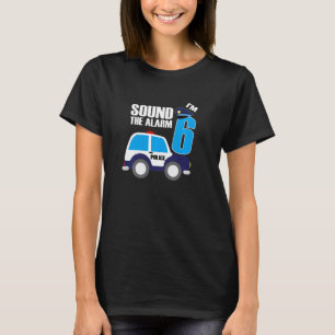 Kinder 6. Geburtstag 6 Sechs Jahre alter Polizeiwa T-Shirt