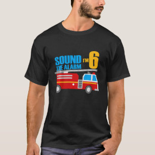 Kinder 6. Geburtstag 6 Sechs Jahre altes Feuerwehr T-Shirt