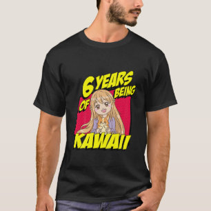 Kinder 6. Geburtstag Anime Mädchen 6 Jahre Kawai s T-Shirt