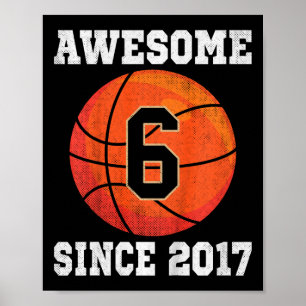 Kinder 6. Geburtstag Basketballliebhaber 6 Jahre a Poster