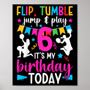 Kinder 6. Geburtstag Cheerleading Mädchen Sechs Ja Poster