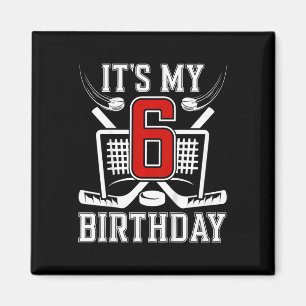 Kinder 6. Geburtstag Eishockey Junge 6 Jahre alt E Magnet