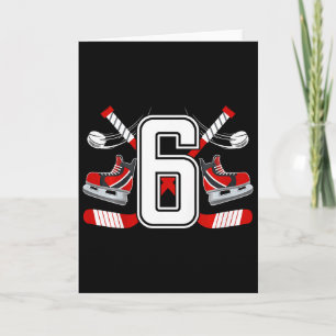 Kinder 6. Geburtstag Eishockey Junge Sechs Jahre a Karte