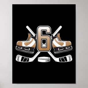 Kinder 6. Geburtstag Eishockey Junge Sechs Jahre a Poster