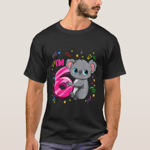 Kinder 6. Geburtstag für Mädchen Koala Bär 6 Jahre T-Shirt