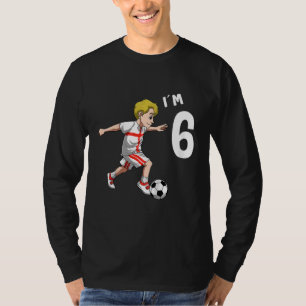 Kinder 6 Geburtstag Fußball England 6 Jahre alter  T-Shirt
