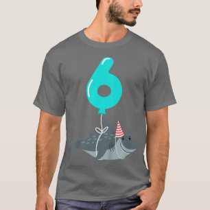 Kinder 6. Geburtstag Hai Niedlich 6 Jahre Altes Ha T-Shirt
