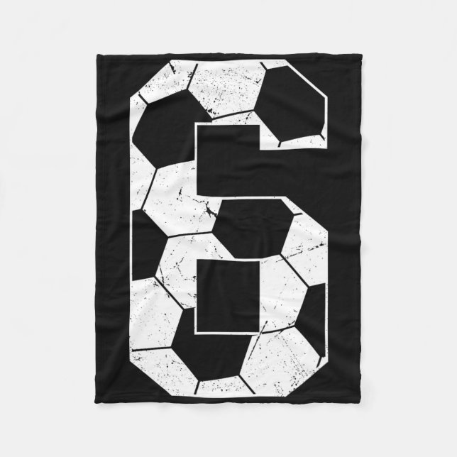 Kinder 6. Geburtstag Junge Fußballspieler Fußbyll  Fleecedecke (Vorderseite)