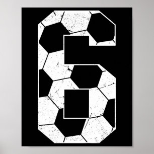 Kinder 6. Geburtstag Junge Fußballspieler Fußbyll Poster