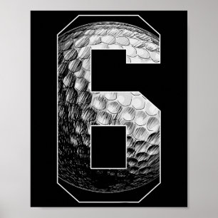 Kinder 6. Geburtstag Junge Golfspieler Golf 6 Jahr Poster