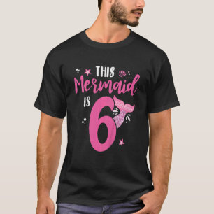 Kinder 6. Geburtstag Meerjungfrau 6 Mädchen Matchi T-Shirt