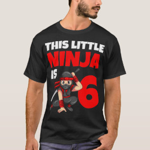 Kinder 6. Geburtstag Ninja 6 Jahre Junge Kinder T-Shirt