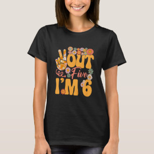 Kinder 6. Geburtstag Outfit Girl Retro Sonnenblume T-Shirt
