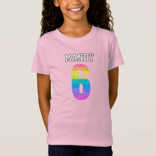 Kinder 6. Geburtstag Rainbow Party T-Shirt