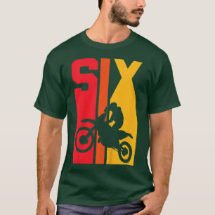 Kinder 6. Geburtstag Retro Motocross 6 Jahre Junge T-Shirt