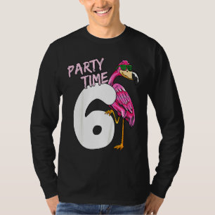 Kinder 6. Geburtstag Rosa Flamingo für Mädchen 6 J T-Shirt