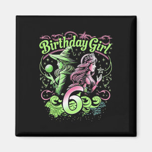 Kinder 6. Geburtstag Rosa und Grün 6 Jahre alt Magnet
