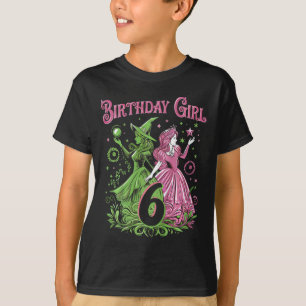 Kinder 6. Geburtstag Rosa und Grün 6 Jahre alt T-Shirt