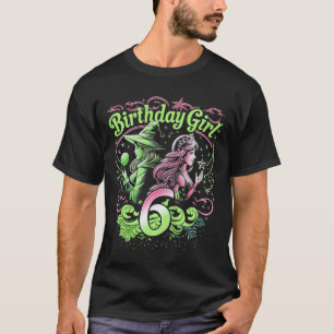 Kinder 6. Geburtstag Rosa und Grün 6 Jahre alt T-Shirt