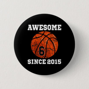 Kinder 6. Geburtstag Sketll Liebhaber Geschenk 6 J Button