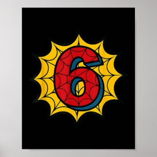 Kinder 6. Geburtstag Spinnen Thema Party 6 Jahre a Poster