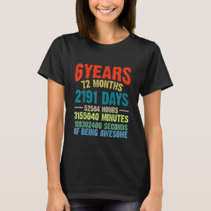 Kinder 6. Geburtstag Vintag Retro 72 Monate Celebr T-Shirt