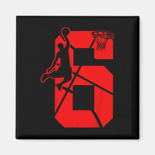 Kinder 6 Jahre alt 6 Bysketbyll Geburtstagsparty T Magnet