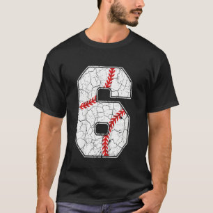 Kinder 6 Jahre alt Baseball Spieler 6. Geburtstag T-Shirt