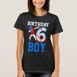 Kinder 6 Jahre alt Baseball Thema 6. Geburtstag Te T-Shirt