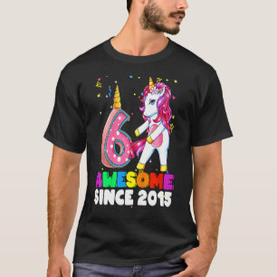 Kinder 6 Jahre alt Einhorn am 6. Geburtstag Gir T-Shirt