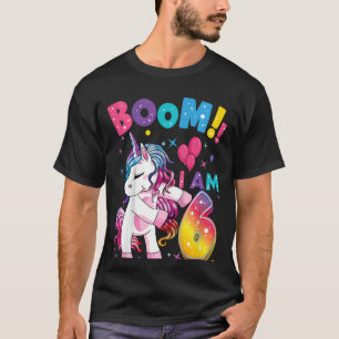 Kinder 6 Jahre alt Einhorn am 6. Geburtstag Gir T-Shirt