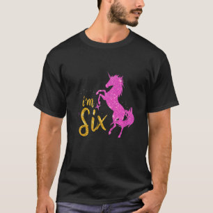 Kinder 6 Jahre alt Ich bin sechs 6. Geburtstag Mäd T-Shirt