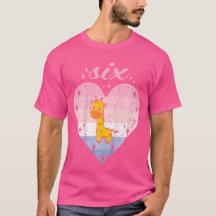 Kinder 6 Jahre alt Niedliche Giraffe Geburtstagski T-Shirt